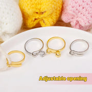 4/1pcs Adjustable Knitting Crochet Loop Rings DIY Yarn Guide Finger