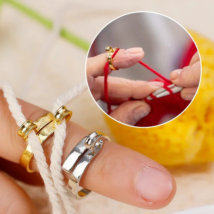 4/1pcs Adjustable Knitting Crochet Loop Rings DIY Yarn Guide Finger