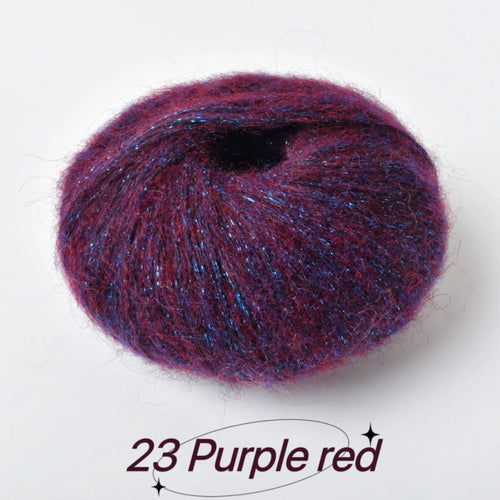 1Pc 25g Crochet Sequin Mohair Yarn Soft Warm Baby Wool Yarn DIY