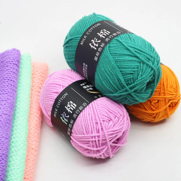 50g Milk Cotton Yarn Knitting Wool for Hand Knitting Crochet Yarn Baby