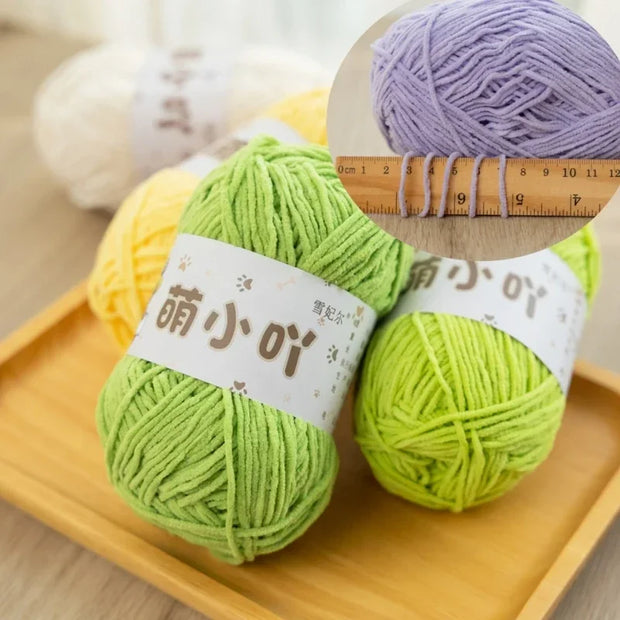 36 Colors 50g135M Chenille Polyester Yarn Handmade Crochet Doll Diy