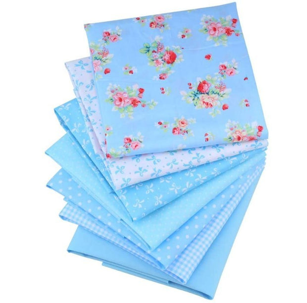 Handcraft Patchwork Fabric Baby Cotton Twill Printed Cotton Fabric 7 Pieces Cloth Set