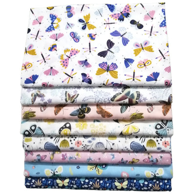 Butterfly Twill Print Fabric DIY Hand Quilting