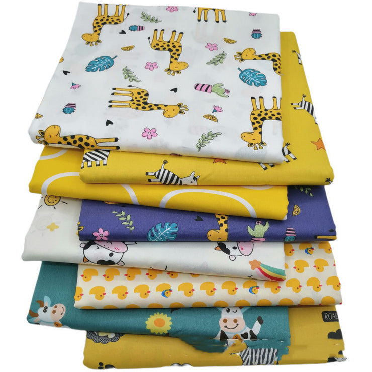 Cotton Twill Cartoon Print Fabric Diy Hand Quilting